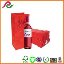 Recyclable Feature and Paper Material Christmas Red  Wine   Gift   Box 