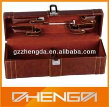 Best Sell factory custom made red wine leather boxs with accessories (ZDS-F366)