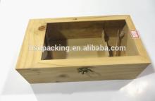 2014 antique champagne packaging wooden book box with clear window