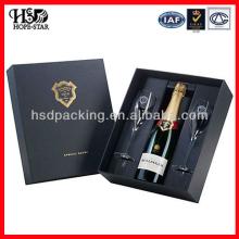 Wooden Wine  Glass  Gift Boxes Wholesale ,Paper Wine Box with Two  Glass esinformation