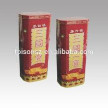 square wine tin box/ red wine tin can