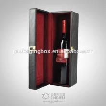 High quality single PU  leather  red  wine   box , wine   gift  packaging