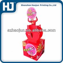ZSJ-010214 Custom shop cardboard floor stand display unit/chewing gum display unit/paper display sta