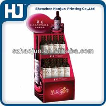 Red wine cardboard floor display/pop advertising flooring paper stand display