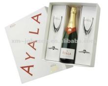 Champagne bottle gift box + two Champagne flutes box