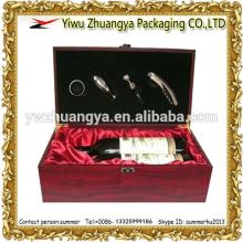 High Class Wooden Red Wine Glasses Box for 2 Bottles
