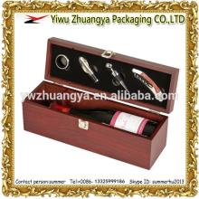 Elegant Matte Lacquer Red Wine Wooden Single Bottle Gift Box Wholesale