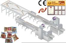 Automatic plastic film packaging equipment for chocolate bars