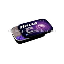 candy Chewing gum small tin case can with slide lid