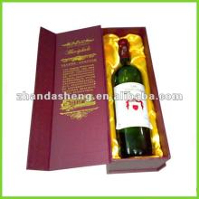 printed red wine paper packaging box with hot stamping (W-774)