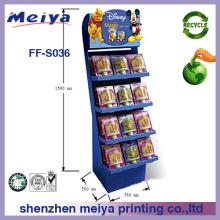 High Quality low price cardboard floor display shelf for toys/cotton candy,lollipop cake pop display