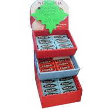 3 tires corrugated pdq display stand,pop up counter display stand pdq for chewing gum