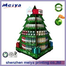 2013 pyramid shape red wine cardboard floor display stand