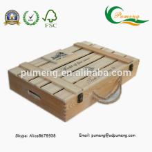 Top Quality Natural Color Wooden Champagne Box