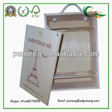 Fully Handmade Wooden Red Wine Packaging Box