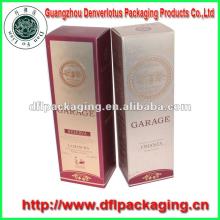 Luxury rectangle red wine folding packaging box