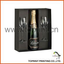 Paper Packaging Champagne Bottle Gift Box With Flutes