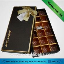 Custom design dark chocolate packing rigid cardbord gift box