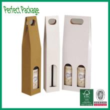 Wholesale Custom Logo Print 180g Brown Kraft Paper Wine Gift Box