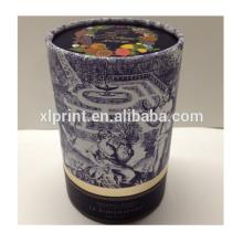 wholesale kraft paper red wine packaging paper tube boxes