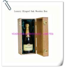 Luxury hinged oak wooden box for champagne YIXING1087