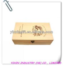 2014 Varnish pine wood red wine box with printing logo YIXING1072