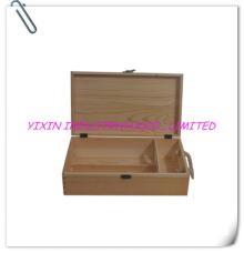 Wooden red wine case with laser logo for 2 bottles YIXING1034