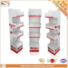 Retail chewing gum candy cardboard display shelf floor tiles display racks