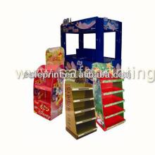Red wine cardboard floor display/pop advertising flooring video game display stand