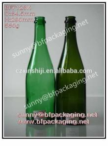 750ml size bottle of champagne with cork top