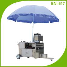 Stainless steel commercial snack food hot dog cart for sale