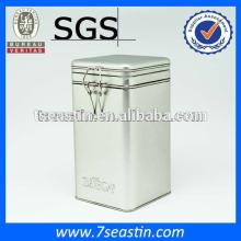tight lid square leaf tea tin box gift cocoa powder tin case