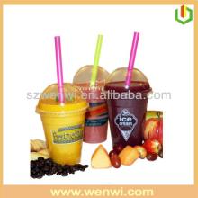 Plastic disposable smoothie cups with lid