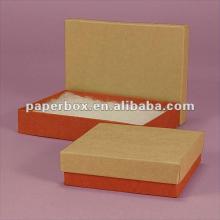 kraft and cinnamon colored 2 pieces setup cardboard jewelry gift boxes in special cotton and linen p