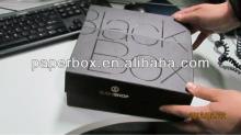 rigid paperboard black matte varnish shiny spot uv logo design magnet closure box for gifts and clot
