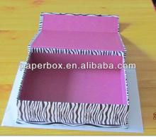 rigid paperboard pink and black zebra design magnetcl closure box fo sacarf and clothing