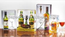 offset color printing clear pvc and pet box for wine bottle and red wine glass
