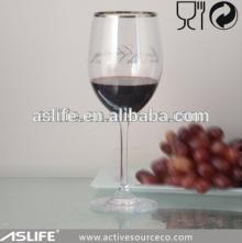 ASG3119G-540ml 19oz Silver Rimmed Decorated Crystal Clear Cheap Lead Free Wine Glasses!Wholesale Gia