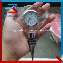 Fan shaped crystal red wine stopper with clock