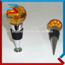 Ball shape glass crystal red wine stopper ,crystal craft