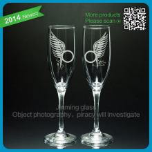 Wedding Couple Champagne Flutes Wings Logo Wine Glass Cup Toasting Use Couple Wings Glass