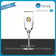 customized logo printing lead free crystal clear brand champagne flute