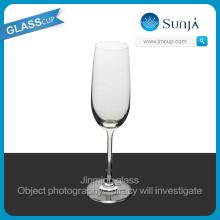 Machine made lead free crystal lathy champagne flute elegant Champagne Glass