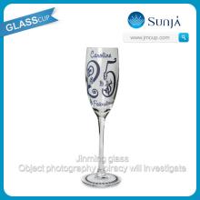 china promotional champagne flute with decal