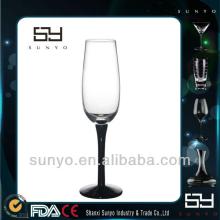 Handmade Black Stem Glass Champagne Flute