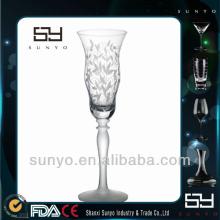 Luxury Handmade Champagne Glass with Leaves Decal