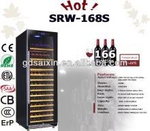 Red Wine Cabinet with Stainless Steel Wine Cooler with Single-Zone SRW-168S/wine cabinet glass door