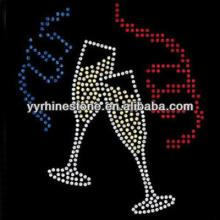 Celebration Champagne Flutes and Steamers rhinestone transfer motif