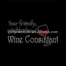 Red Wine Rhinestone Heat Transfer for Garments