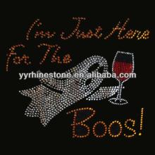 I'm Just Here For the Boos red Wine rhinestone transfer